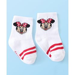 Cute Walk by Babyhug Antibacterial Ankle Length Socks Minnie Mouse Design Pack of 3- Multicolour