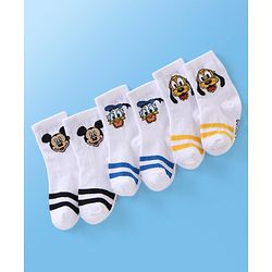Cute Walk Disney By Babyhug Anti Bacterial Ankle Length Socks Mickey Mouse Design Pack Of 3 - Multicolour