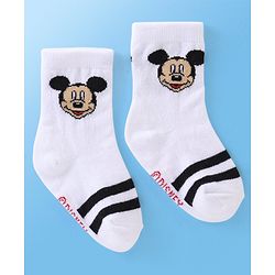 Cute Walk Disney By Babyhug Anti Bacterial Ankle Length Socks Mickey Mouse Design Pack Of 3 - Multicolour