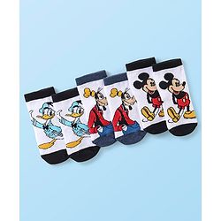 Cute Walk Disney By Babyhug Anti Bacterial Ankle Length Socks Mickey Mouse & Friends Design Pack Of 3 - Multicolour