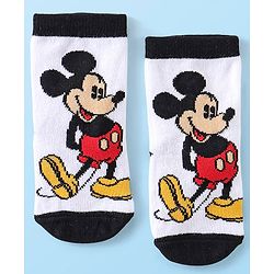 Cute Walk Disney By Babyhug Anti Bacterial Ankle Length Socks Mickey Mouse & Friends Design Pack Of 3 - Multicolour