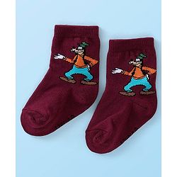 Cute Walk Disney By Babyhug Anti Bacterial Ankle Length Socks Mickey Mouse & Pooh Design Pack Of 3 - Multicolour