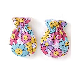 Babyhug 100% Cotton Knit Floral Print Mittens & Booties - Multicolor