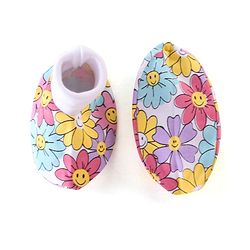 Babyhug 100% Cotton Knit Floral Print Mittens & Booties - Multicolor