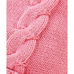 Babyhug 100% Cotton Knit Woollen Cap with Knot Design -Pink