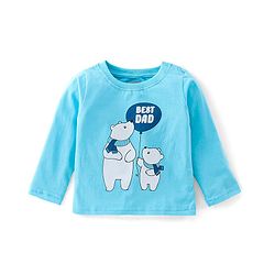 Babyhug Cotton Single Jersey Knit Full Sleeves Night Suit Bear Print - Blue