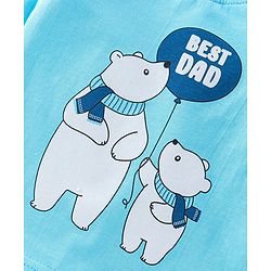 Babyhug Cotton Single Jersey Knit Full Sleeves Night Suit Bear Print - Blue
