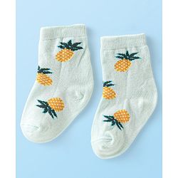 Cute Walk by Babyhug Anti-Bacterial Ankle Length Fruits Designed Socks Pack of 3 - Multicolour