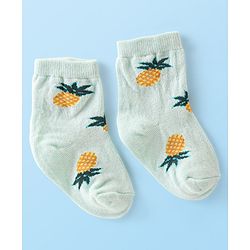Cute Walk by Babyhug Anti-Bacterial Ankle Length Fruits Designed Socks Pack of 3 - Multicolour