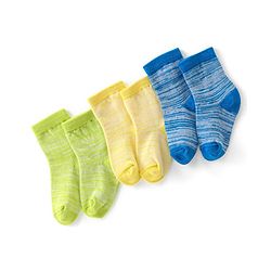 Cute Walk by Babyhug Anti-Bacterial Ankle Length Lines Designed Socks Pack of 3 - Multicolour