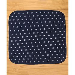 Babyhug Terry Knit  Towel Star Print L 76 X B 76 cm- Navy Blue