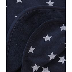 Babyhug Terry Knit  Towel Star Print L 76 X B 76 cm- Navy Blue