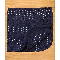 Babyhug Terry Knit Towel Polka Dot Print L 76 X B 76 cm- Navy Blue