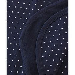 Babyhug Terry Knit Towel Polka Dot Print L 76 X B 76 cm- Navy Blue