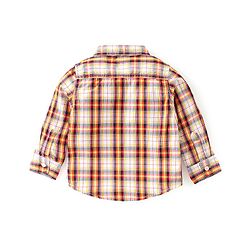 Babyhug Text Embroidered Denim Dungaree and Full Sleeves Checkered Shirt Set - Multicolor & Blue