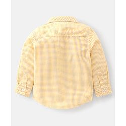 Babyhug Cotton Woven Full Sleeves Checkered Shirt & Jeans Set - Yellow & Blue