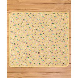 Babyhug Terry Knit Hooded Bath Towel Floral Print L 72 x B 72 cm - Yellow