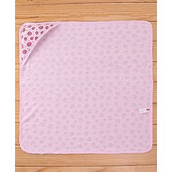 Babyhug Terry Knit Hooded Bath Towel Strawberry Print L 72 x B 72 cm - Pink