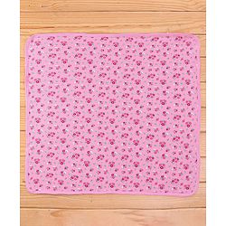 Babyhug Terry Knit Hooded Bath Towel Floral Print L 72 x B 72 cm - Pink