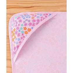 Babyhug Terry Knit Hooded Bath Towel Floral Print L 72 x B 72 cm - Pink