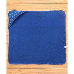 Babyhug Terry Knit Hooded Bath Towel Helmet Print L 72 x B 72 cm - Blue