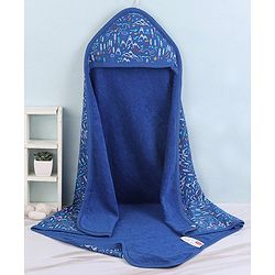 Babyhug Terry Knit Hooded Bath Towel Mountain Print L 72 x B 72 cm - Blue