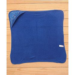 Babyhug Terry Knit Hooded Bath Towel Mountain Print L 72 x B 72 cm - Blue
