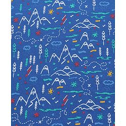 Babyhug Terry Knit Hooded Bath Towel Mountain Print L 72 x B 72 cm - Blue