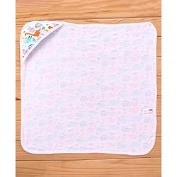 Babyhug Terry Knit Hooded Bath Towel Dino Print L 76 x B 76 cm - Multicolour