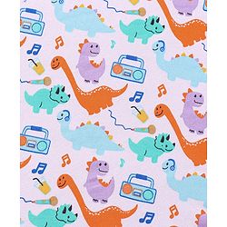 Babyhug Terry Knit Hooded Bath Towel Dino Print L 76 x B 76 cm - Multicolour