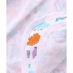 Babyhug Terry Knit Hooded Bath Towel Dino Print L 76 x B 76 cm - Multicolour