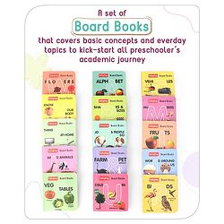 Babyhug Baby Board Books- Set of 15| Basic Concepts|Early Learning Pocket-Sized Pre-School bookPremium Quality & Handy book with 11 pages|Ideal for Gifting