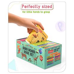 Babyhug Baby Board Books- Set of 15| Basic Concepts|Early Learning Pocket-Sized Pre-School bookPremium Quality & Handy book with 11 pages|Ideal for Gifting