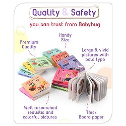Babyhug Baby Board Books- Set of 15| Basic Concepts|Early Learning Pocket-Sized Pre-School bookPremium Quality & Handy book with 11 pages|Ideal for Gifting