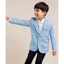 Babyhug Full Sleeves Party Wear Blazer  - Blue