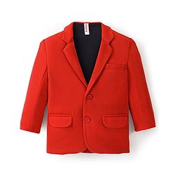 Babyhug Full Sleeves Party Wear Blazer Solid Colour - Red