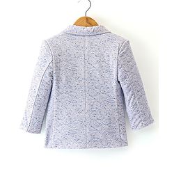 Babyhug Woven Full Sleeves Textured Partywear Blazer - Grey