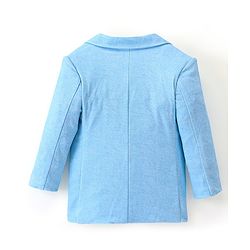 Babyhug Woven Full Sleeves Party Blazer Solid Colour - Light Blue