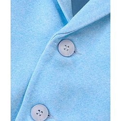 Babyhug Woven Full Sleeves Party Blazer Solid Colour - Light Blue