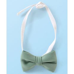 Babyhug Woven Full Sleeves Party Wear Shirt & Pant With Bow & Suspender Light House Print - Green & White