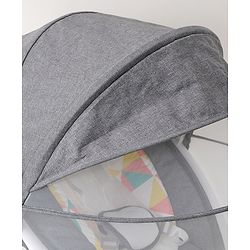 Babyhug Electric Rocker with Mosquito Net Baby Swing Cradle with Remote & 5 Modes of Speed Safety Belt  & Music- Grey