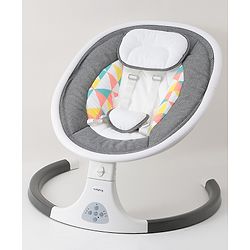 Babyhug Electric Rocker with Mosquito Net Baby Swing Cradle with Remote & 5 Modes of Speed Safety Belt  & Music- Grey