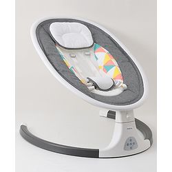 Babyhug Electric Rocker with Mosquito Net Baby Swing Cradle with Remote & 5 Modes of Speed Safety Belt  & Music- Grey