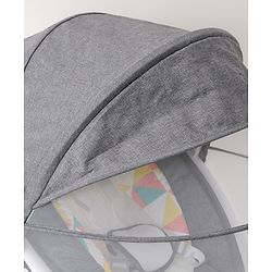 Babyhug Electric Rocker with Mosquito Net Baby Swing Cradle with Remote & 5 Modes of Speed Safety Belt  & Music- Grey
