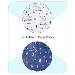 Babyhug 100% Cotton  TPU Lamination Waterproof Bibs with Crumb Catcher Teddy Print Pack of 2- Blue & White