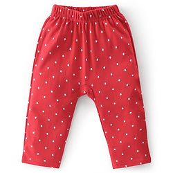 Babyhug Cotton Knit Full Length Diaper Leggings Christmas Theme Printed Pack of 3 - Red & Blue