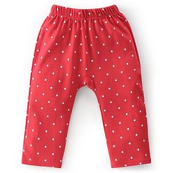 Babyhug Cotton Knit Full Length Diaper Leggings Christmas Theme Printed Pack of 3 - Red & Blue