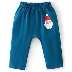 Babyhug Cotton Knit Full Length Diaper Leggings Christmas Theme Printed Pack of 3 - Red & Blue
