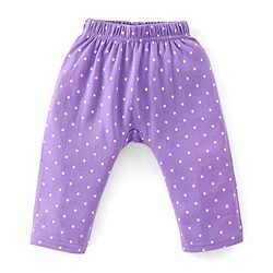 Babyhug Cotton Full Length Diaper Pants Star & Deer Print Pack Of 3 - Maroon Purple & Blue