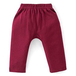 Babyhug Cotton Full Length Diaper Pants Star & Deer Print Pack Of 3 - Maroon Purple & Blue